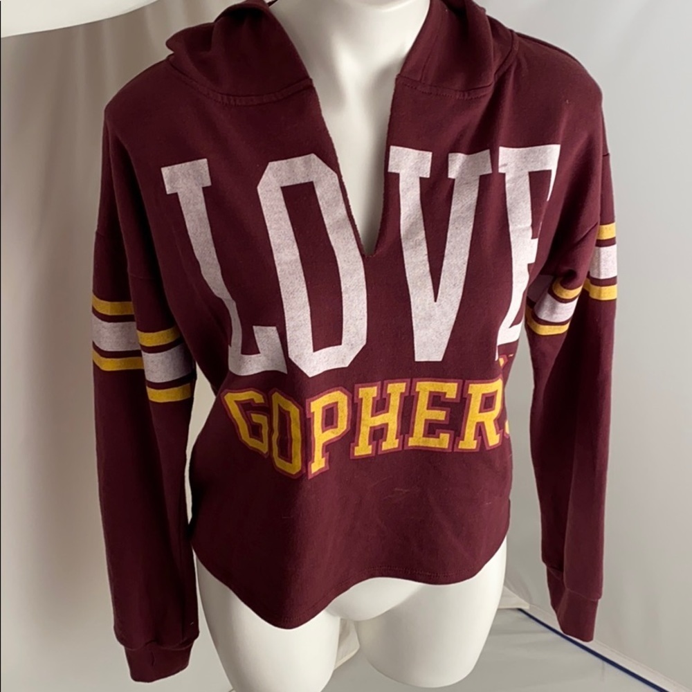 Minnesota Gophers burgundy soft v-neck hoodie XL
